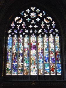 Example of stained glass in the quire. 